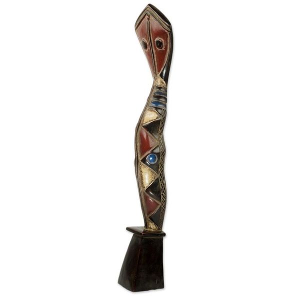 Alternate image for Hand Carved African Serpent Sculpture from Ghana Baga Protective Serpent I