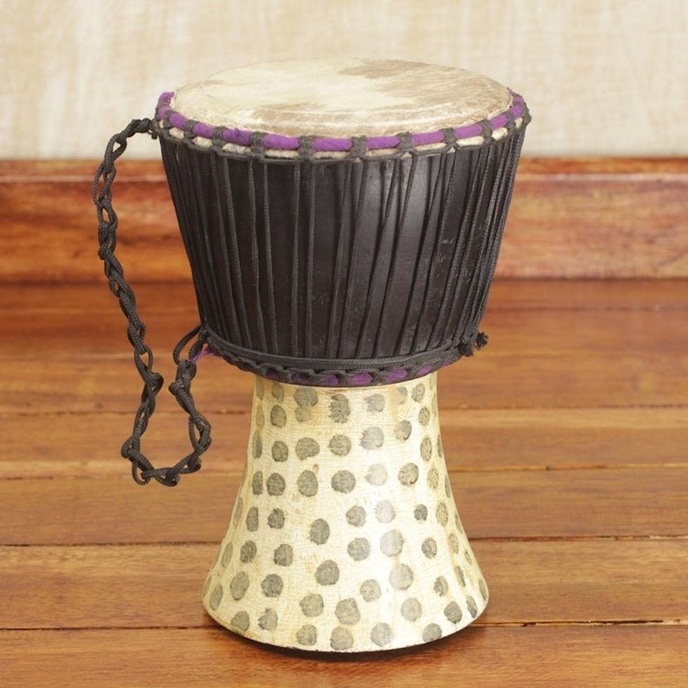 Genuine Traditional Djembe Drum Hand Crafted in Ghana 'Dance Together'
