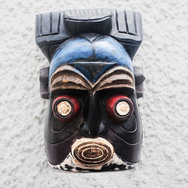 Alternate image for Colorful Igbo Style Wooden Wall Mask from Ghana Ibo