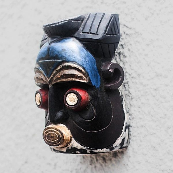 Alternate image for Colorful Igbo Style Wooden Wall Mask from Ghana Ibo