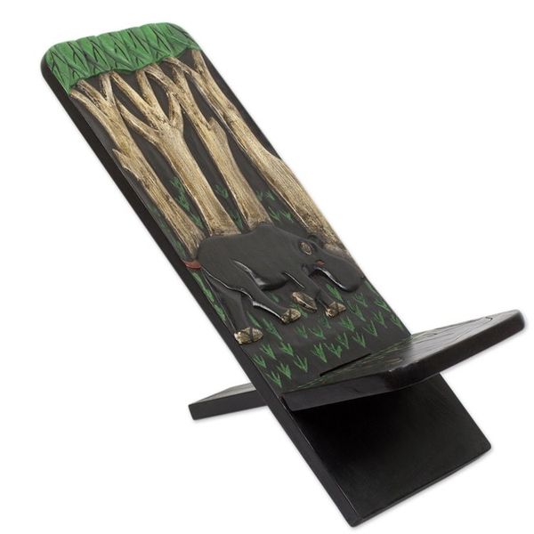 Alternate image for Artisan Crafted Wildlife Theme West African Wood Lazy Chair African Jungle