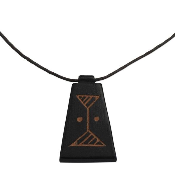 Alternate image for Long Sese Wood Pendant Necklace Hand Crafted in Ghana Our Time