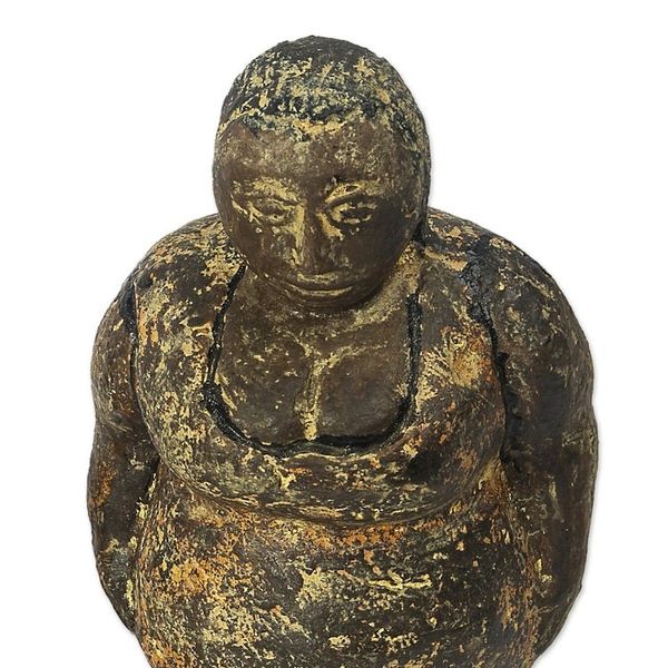 Alternate image for Pair of Ceramic Figurines of a Man and Woman from Ghana Charming Couple