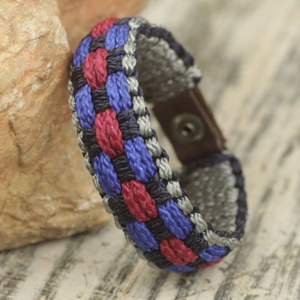 Alternate image for Multicolored Woven Cord Wristband Bracelet for Men Excellence