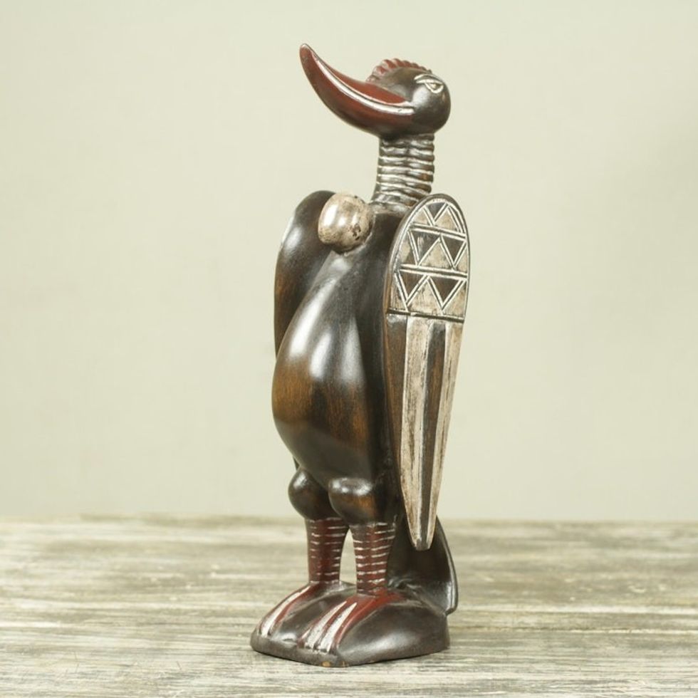 Peace Symbol Hand Carved African Bird Sculpture 'Kalaho Bird of Peace'