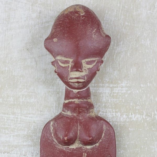 Alternate image for Wood Comb-Shaped Wall Art in Red from Ghana Red Osele