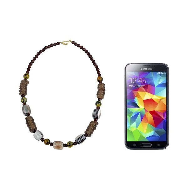 Alternate image for African Necklace Crafted by Hand with Recycled Beads Xose in Beige