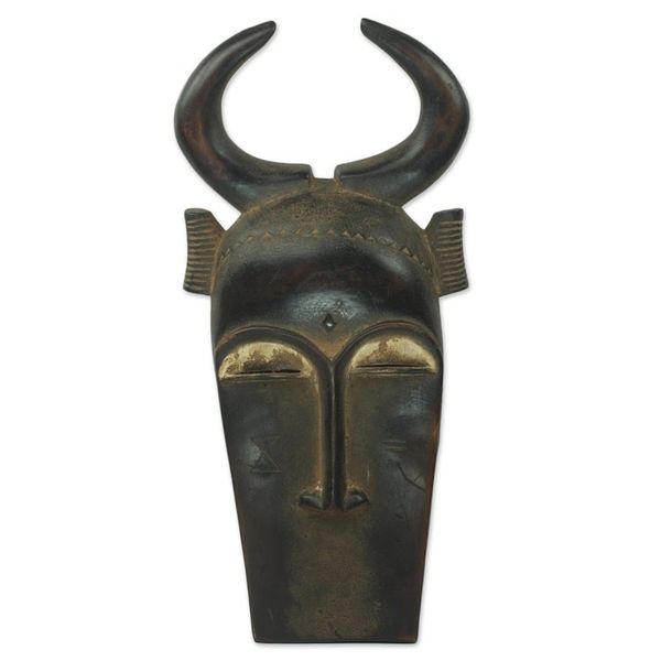 Alternate image for African Bemba Healer Wall Mask Zoomorphic Man from Ghana Bemba Healer