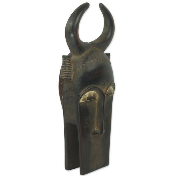 Alternate image for African Bemba Healer Wall Mask Zoomorphic Man from Ghana Bemba Healer