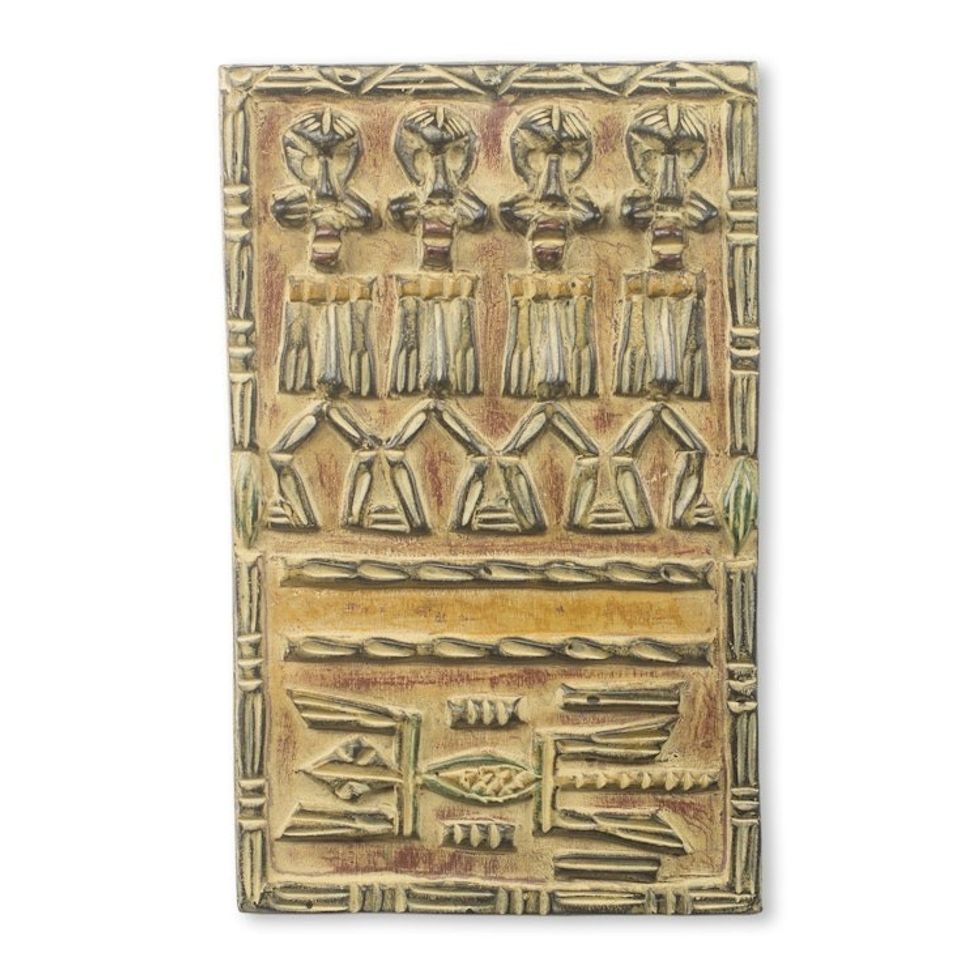 African Dogon Style Relief Panel Made from Calabash 'Brisah Dogon Board'