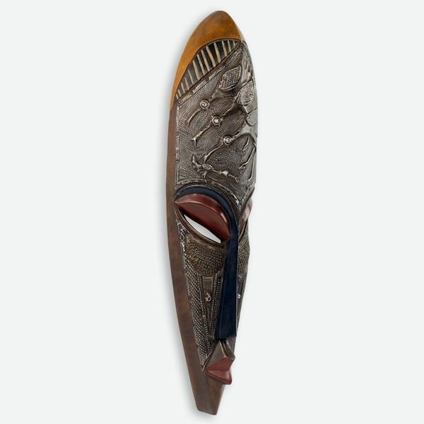Alternate image for Hand Carved African Wood Mask with Flamingo Birds Yayra