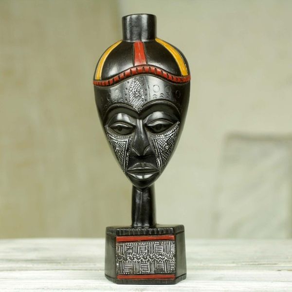 Alternate image for Artisan Made Original African Wall Mask of Proud Home Owner Meequeda