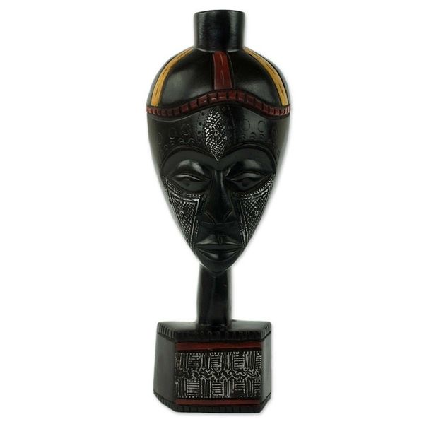 Alternate image for Artisan Made Original African Wall Mask of Proud Home Owner Meequeda