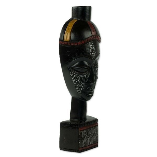 Alternate image for Artisan Made Original African Wall Mask of Proud Home Owner Meequeda