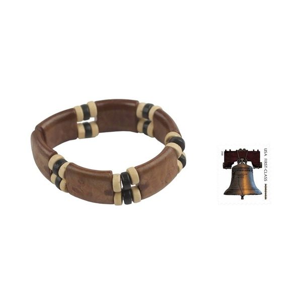 Alternate image for Eco Friendly Wood and Recycled Bead Bracelet from Ghana Coffee Connection