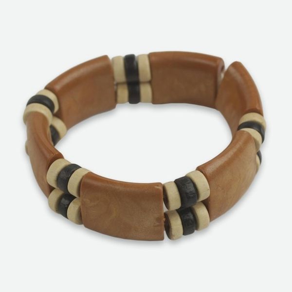 Alternate image for Recycled Plastic Wood Eco Friendly Bracelet from Africa Butterscotch Connection