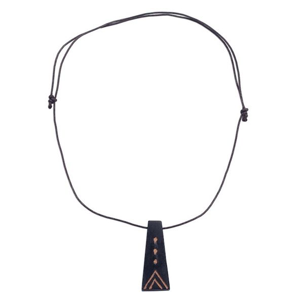 Alternate image for Long Sese Wood Pendant Necklace Hand Crafted in Ghana Odo Nsa All