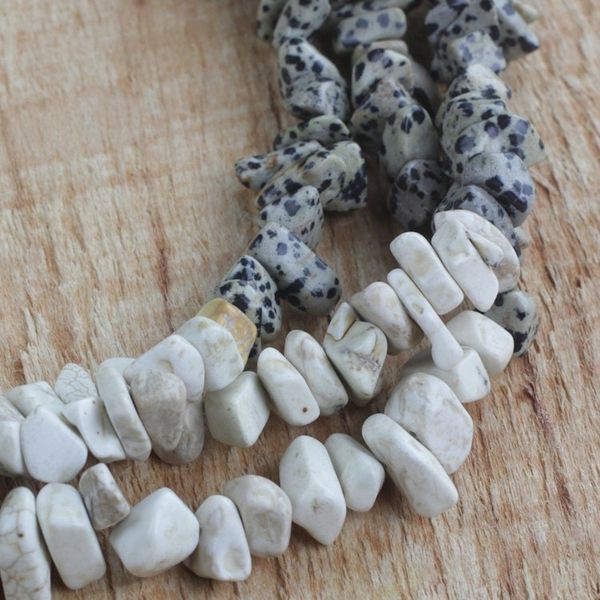 Alternate image for Ghanaian Handmade Agate and Recycled Glass Beaded Necklace Speckled Wonder