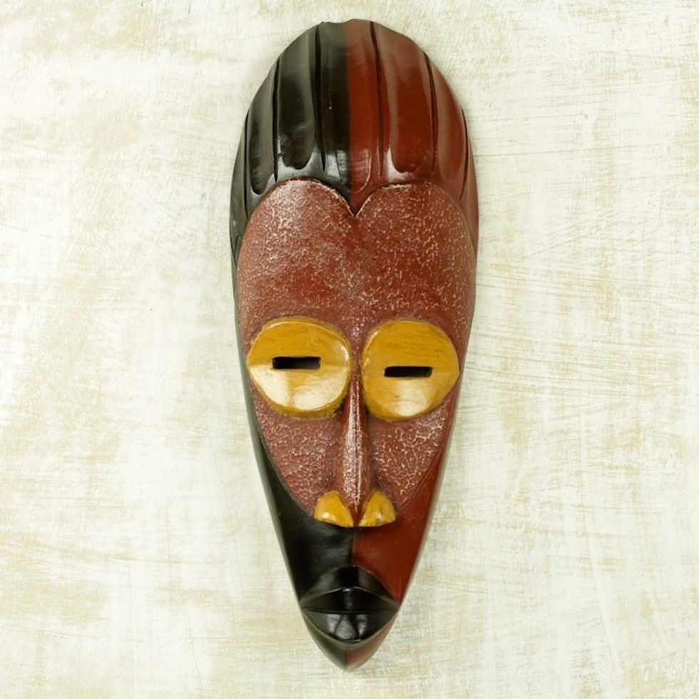 Original Light and Shadow African Wall Mask Artisan Crafted 'Dare Da Raana'