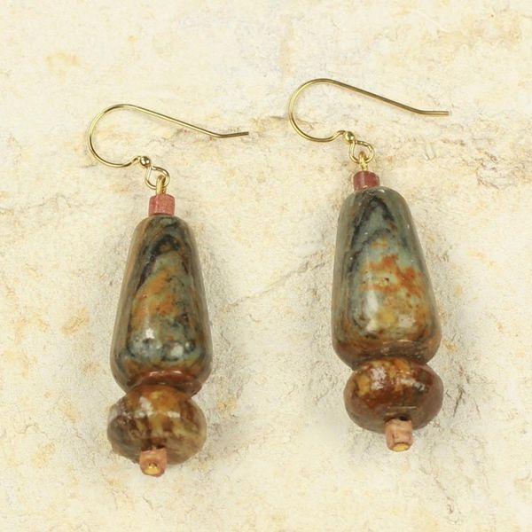 Alternate image for African Handcrafted Natural Soapstone Earrings Thanks for Helping