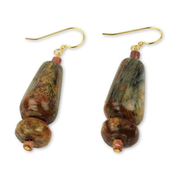 Alternate image for African Handcrafted Natural Soapstone Earrings Thanks for Helping