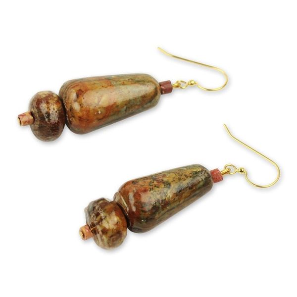 Alternate image for African Handcrafted Natural Soapstone Earrings Thanks for Helping