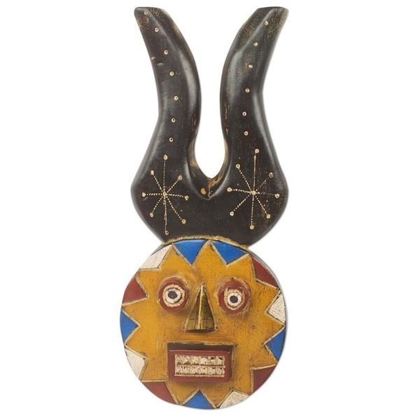 Alternate image for Authentic Ghana Handcrafted Horned African Mask Luck Personified