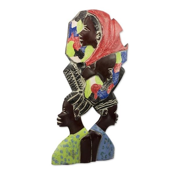 Alternate image for Sese Wood Wall Relief Panel of African Women from Ghana Women in Unity