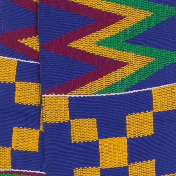Alternate image for Handwoven Cotton Blend Kente Cloth Scarf 4 Inch Width Fathia Beauty