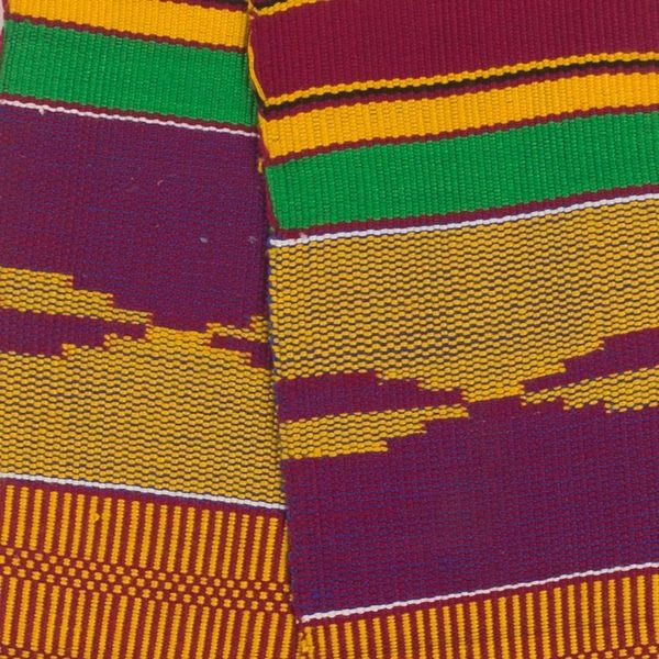 Alternate image for Handwoven Cotton Blend Kente Cloth Scarf 4 Inch Width Fathia Beauty