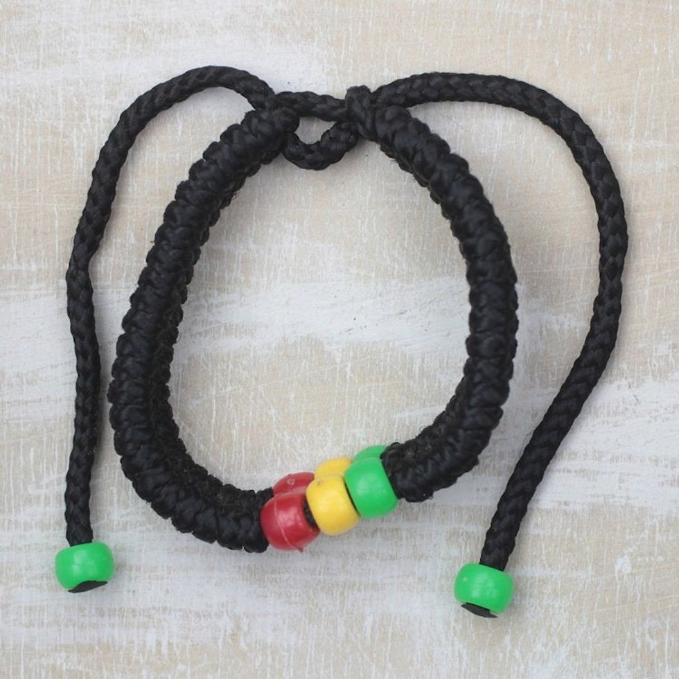 Recycled Plastic Beaded Cord Bracelet from Ghana 'Pop of Color'