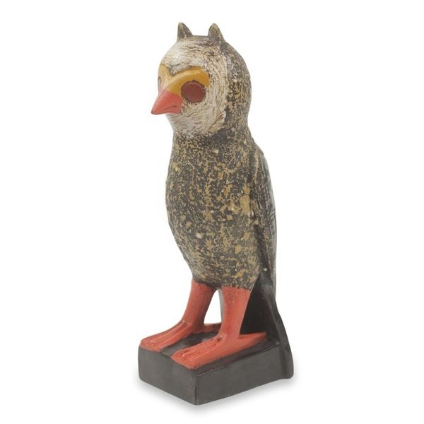 Alternate image for Handcrafted Rustic African Bird Theme Wood Sculpture Owl Messenger