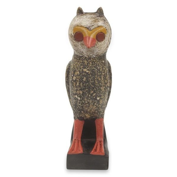 Alternate image for Handcrafted Rustic African Bird Theme Wood Sculpture Owl Messenger
