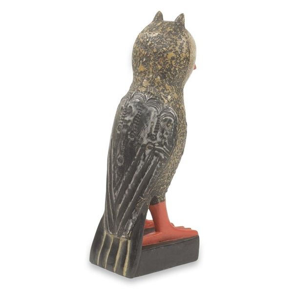 Alternate image for Handcrafted Rustic African Bird Theme Wood Sculpture Owl Messenger