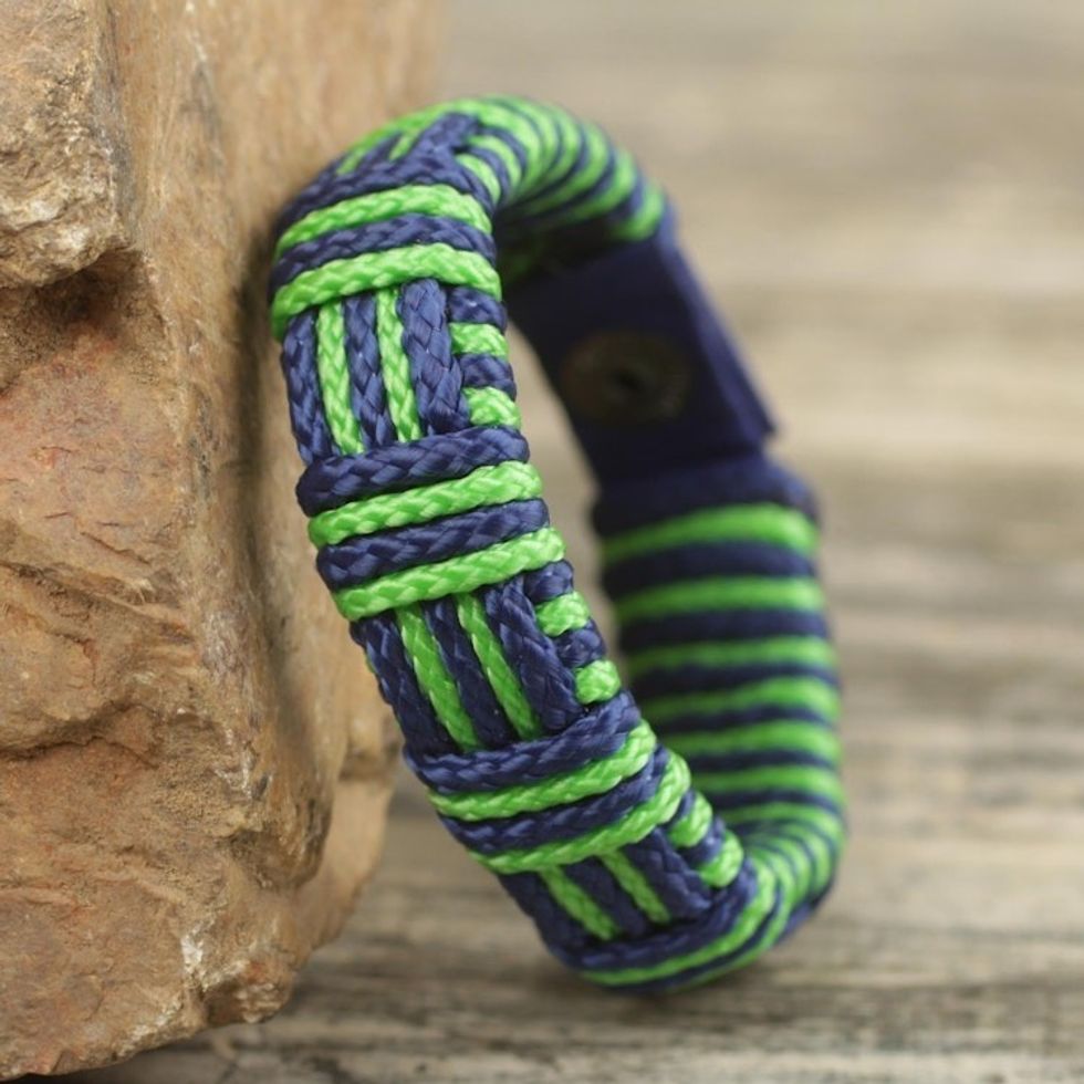 Kente Inspired Handcrafted Men's Wristband Bracelet 'Kente Friendship'