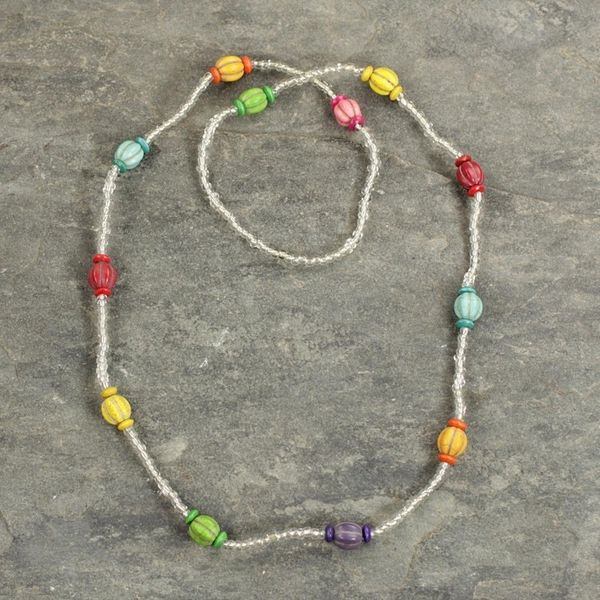 Alternate image for Multicolored Recycled Glass Beaded Necklace from Ghana Casual Colors