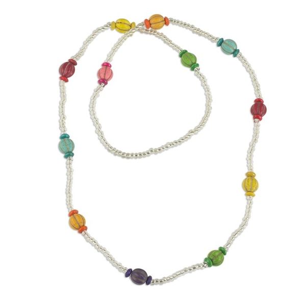 Alternate image for Multicolored Recycled Glass Beaded Necklace from Ghana Casual Colors