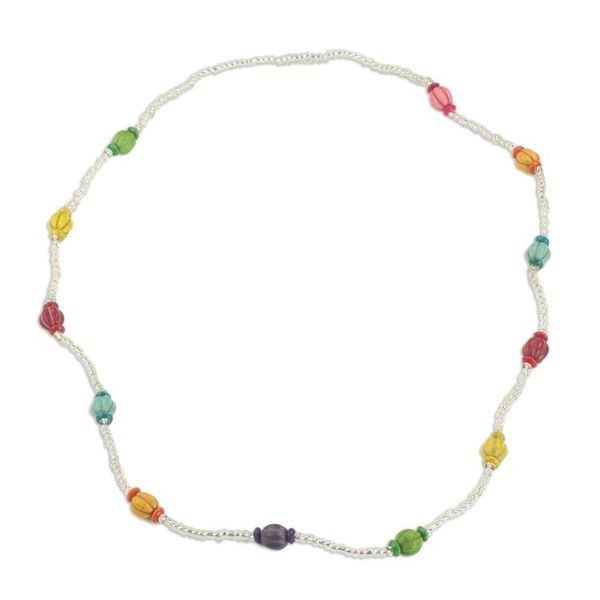 Alternate image for Multicolored Recycled Glass Beaded Necklace from Ghana Casual Colors