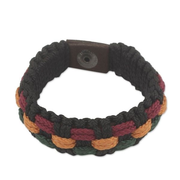 Alternate image for Colorful Woven Cord Wristband Bracelet for Men from Ghana Genesis