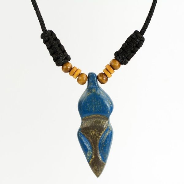 Alternate image for Adjustable Sese Wood Necklace in Blue and Black from Ghana Akwatia Diamond