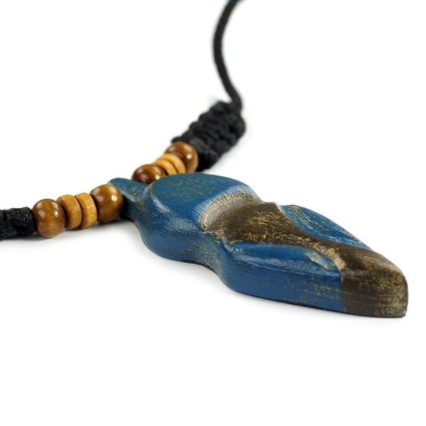 Alternate image for Adjustable Sese Wood Necklace in Blue and Black from Ghana Akwatia Diamond