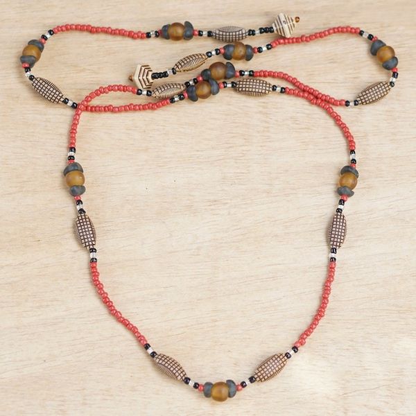 Alternate image for Handcrafted Red Glass and Plastic Beaded Necklace Ways to Love