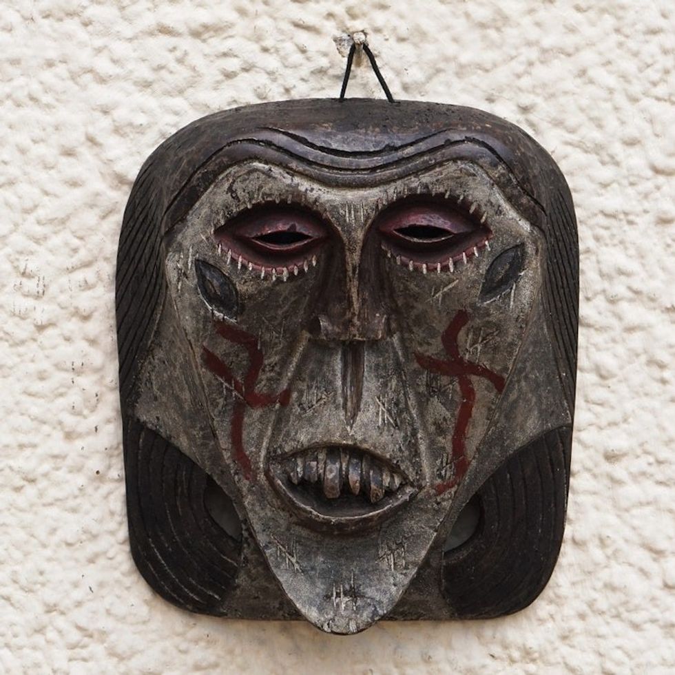 Igbo-Style Wood Mask Hand-Crafted in Ghana 'Igbo Tradition'