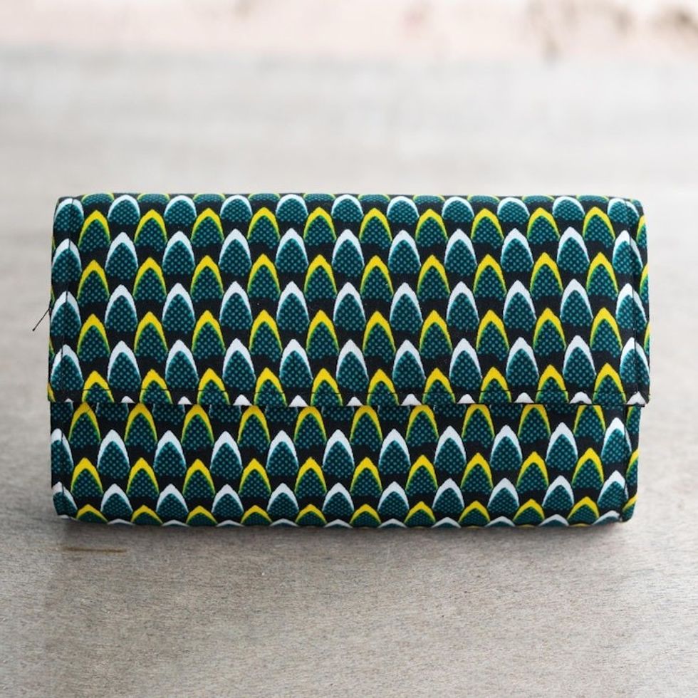 Cotton Wallet with Floral Pattern from Ghana 'Virtuous Woman'