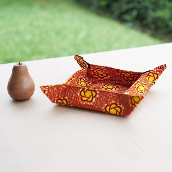 Alternate image for Handmade Warm-Toned Cotton Basket Napkin with Velcro Accents Marigold Mornings