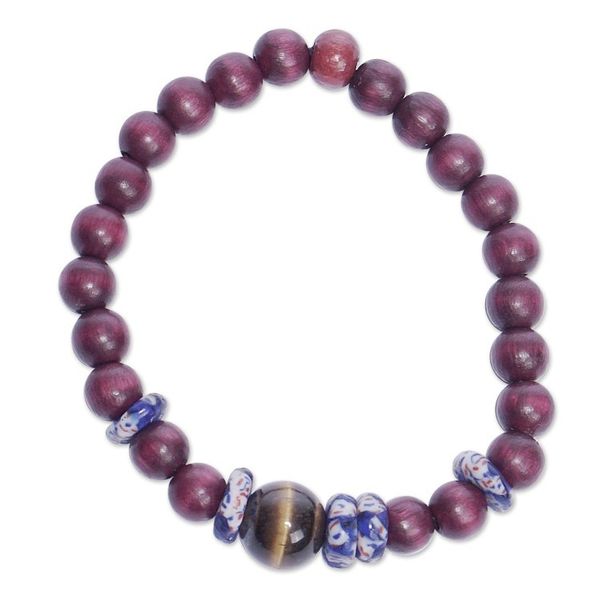 Alternate image for Eco-Friendly Tigers Eye Beaded Bracelet Hands in the Air