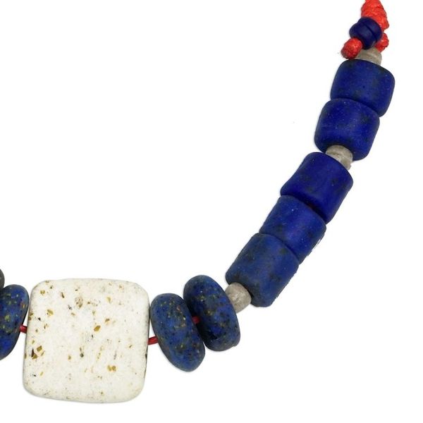 Alternate image for Artisan Crafted Recycled Glass Beaded Necklace Seven Virtues