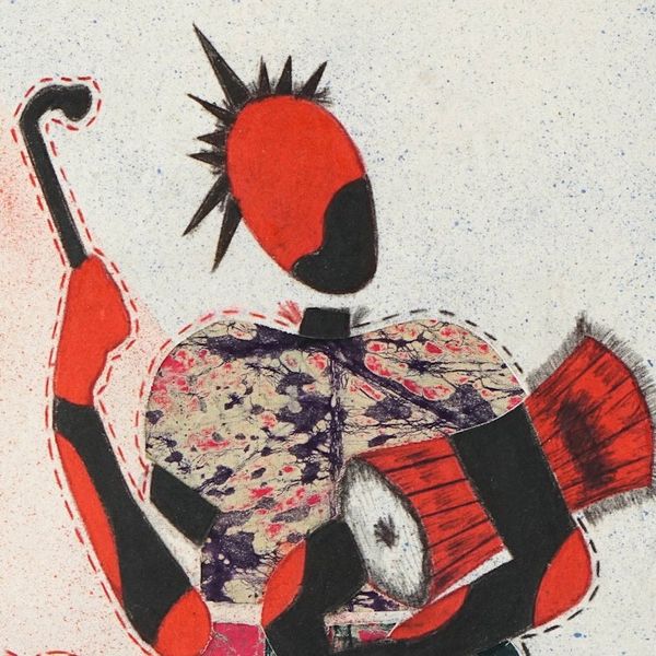 Alternate image for Oils Batik on Calico Abstract Painting of Ghanaian Drummer Dondo Player