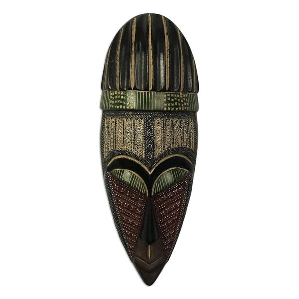 Alternate image for Aluminum Plated Mahogany Wood Mask Royal Ohaneba