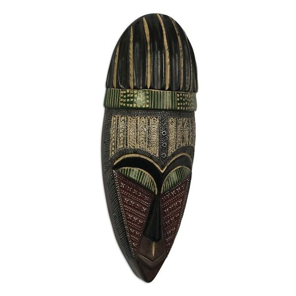 Alternate image for Aluminum Plated Mahogany Wood Mask Royal Ohaneba